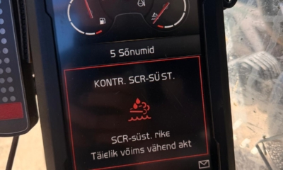 Volvo SCR veateade ekraanil